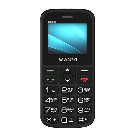 Мобильный телефон Maxvi B100ds с док-станцией для зарядки WC-111 черный