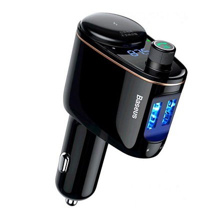 FM модулятор (трансмиттер) автомобильный с громкой связью и USB для зарядки Baseus CCALL-RH01 черный