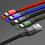 Кабель USB - Lightning, 2 х MicroUSB, Type-C 1,2 м 3.5A плетеный Baseus Rapid черный