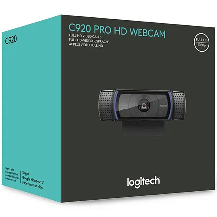 Веб-камера с высоким разрешением 1080p Logitech C920 черная