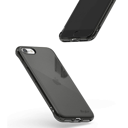 Чехол для iPhone 7, 8, SE 2020, SE 2022 гелевый ультратонкий Ringke Air прозрачный черный