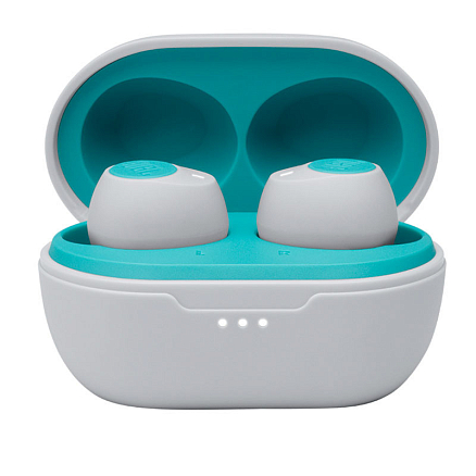 Наушники беспроводные Bluetooth JBL Tune 115 TWS вакуумные с микрофоном бело-бирюзовые