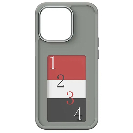 Чехол для iPhone 15 Pro гибридный DIY с NFC E-ink дисплеем серый