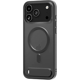 Чехол для iPhone 17 Pro Max гибридный с подставкой uBear Clip 360 Mag Magsafe прозрачно-черный