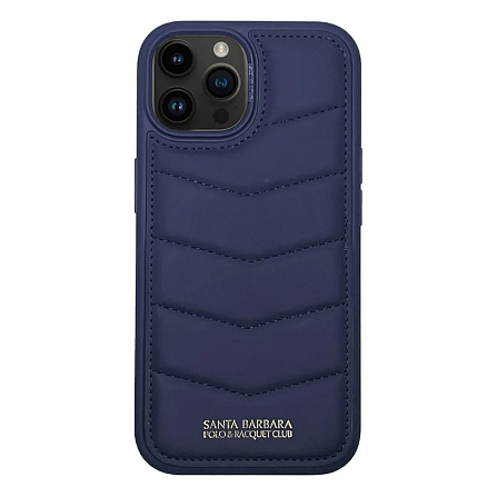 Чехол для iPhone 15 Pro Max кожаный Santa Barbara Polo & Racquet Club Clyde синий