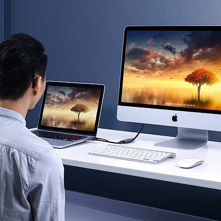 Переходник HDMI - Mini DisplayPort (папа - мама) с питанием MicroUSB Ugreen CM239 серый