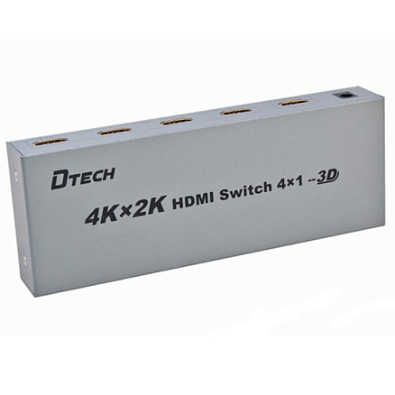 HDMI Switch на 4 порта 4Kx2K (4 входа на 1 выход) + Audio (7.1, SPDIF Toslink, Coaxial) Dtech DT-7041