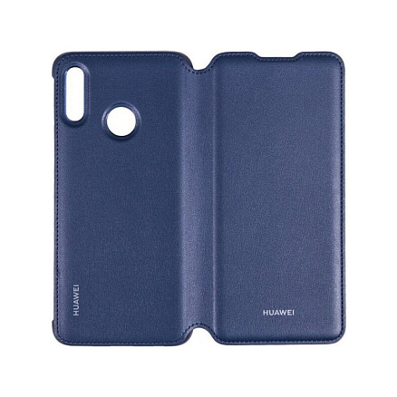 Чехол для Huawei Y7 2019 кожаный оригинальный Flip Cover синий