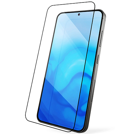 Защитное стекло для Samsung Galaxy S24+ на весь экран противоударное VLP C-Glass 2.5D черное