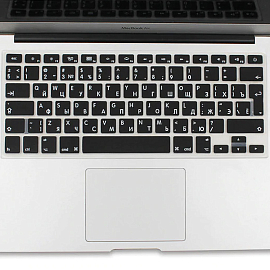 Накладка на клавиатуру защитная для Apple MacBook Air 13 A1466, A1369, Pro 13 A1278, Pro 15 A1260, A1226, A1211 EU (русские буквы) черная