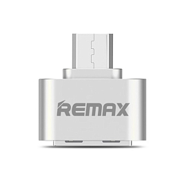 Переходник MicroUSB - USB хост OTG компактный Remax серебристый