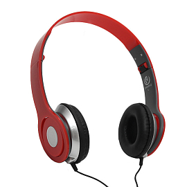 Наушники Rebeltec City накладные с микрофоном складные красные