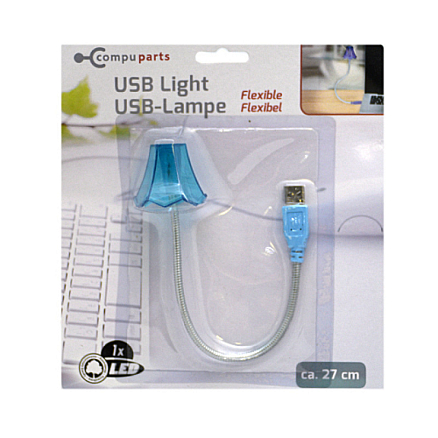 USB светильник на гибкой ножке Compu Parts Лампа голубой