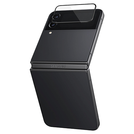 Защитное стекло на весь экран противоударное и пленка на корпус (2 шт.) для Samsung Galaxy Z Flip 4 Spigen Glass FC EZ Fit черное