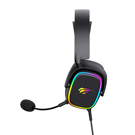 Наушники Havit H2035U полноразмерные с микрофоном и RGB подсветкой игровые черные
