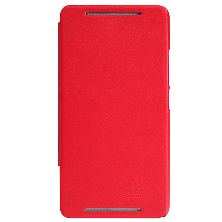Чехол для HTC One Max кожаный - книжка Nillkin Leather Stylish красный