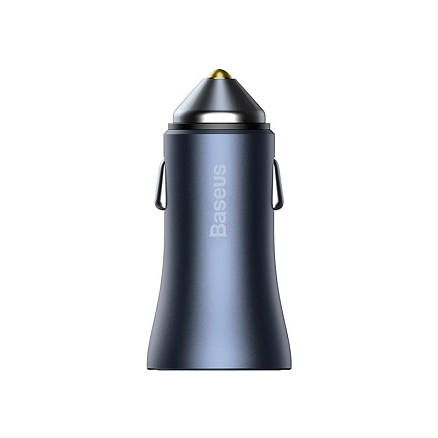 Зарядное устройство автомобильное с USB и Type-C входами 3A 40W Baseus Golden Contactor Pro темно-серое