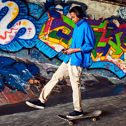 Наушники беспроводные Bluetooth Panasonic RB-M500BGE-K полноразмерные с микрофоном черные