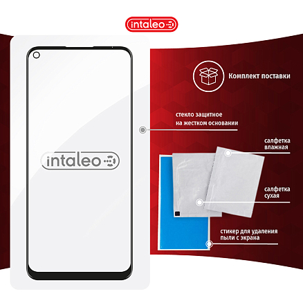 Защитное стекло для Huawei P40 Lite на весь экран противоударное Intaleo Full Glue черное