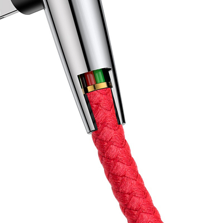 Кабель USB - Lightning для зарядки iPhone 2 м 1.5А плетеный с угловым штекером Baseus  Sharp-bird красный