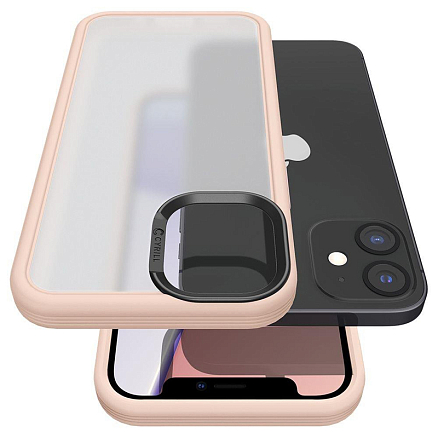 Чехол для iPhone 12 Mini гибридный Spigen Cyrill Color Brick прозрачно-розовый