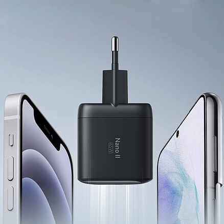Зарядное устройство сетевое Type-C 65W Anker PowerPort Nano II GaN (быстрая зарядка PD) черное