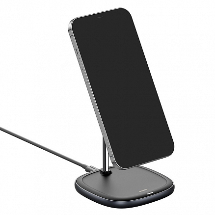 Беспроводная магнитная зарядка MagSafe для iPhone 15W Baseus Swan черная