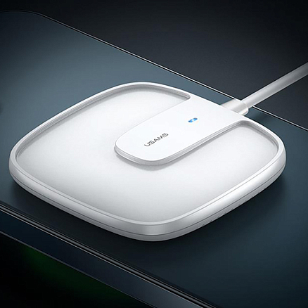 Беспроводная магнитная зарядка MagSafe для iPhone 15W Usams US-CD159 W1 белая