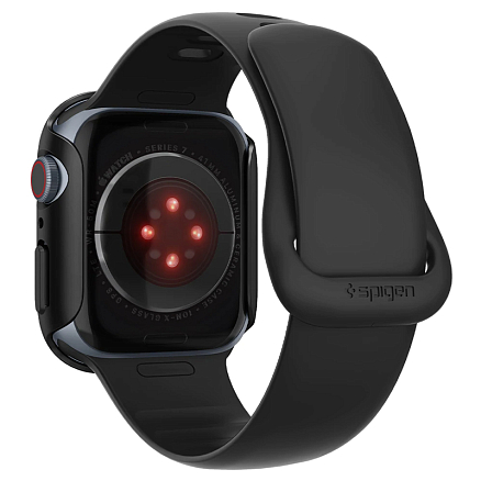 Чехол для Apple Watch 45 мм пластиковый тонкий Spigen Thin Fit черный