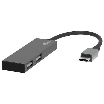Переходник Type-C - 2 х USB 2.0 Ritmix CR-4201 серый