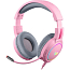 Наушники Redragon Mento полноразмерные с микрофоном и RGB подсветкой игровые розовые