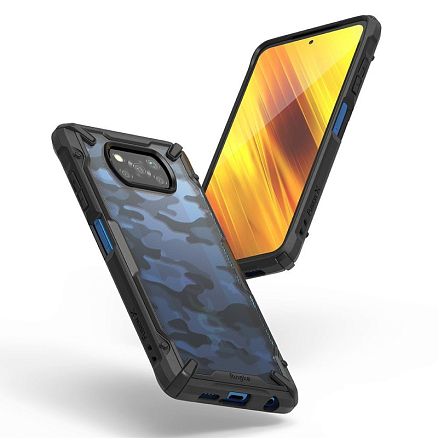 Чехол для Xiaomi Mi 11i, Poco F3 гибридный Ringke Fusion X Design Camo черный