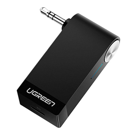 Bluetooth аудио адаптер (ресивер) в разъем 3,5 мм aptX Ugreen CM124 с громкой связью черный