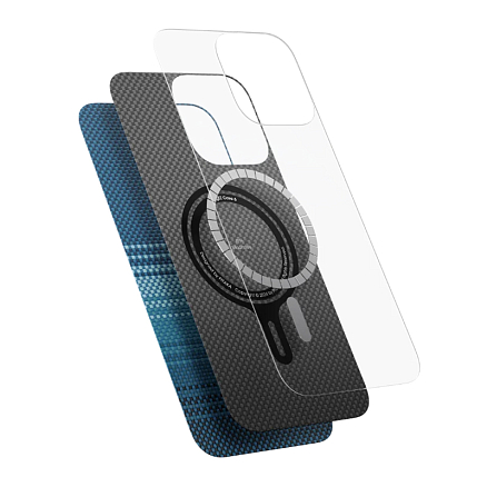 Чехол для iPhone 16 кевларовый тонкий Pitaka MagEZ 4 Moonrise синий