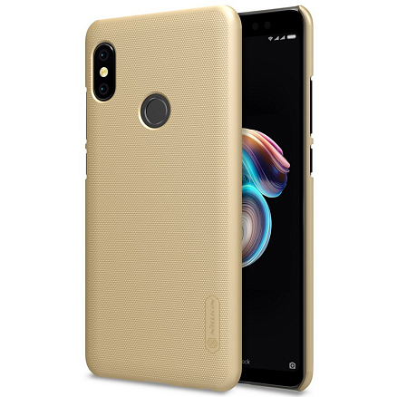 Чехол для Xiaomi Redmi Note 5 (global), Redmi Note 5 Pro пластиковый тонкий Nillkin Super Frosted золотистый