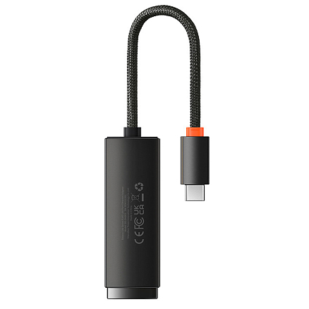 Хаб (разветвитель) Type-C - Ethernet RJ45 100 Мбит/с Baseus Lite Series черный