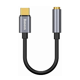 Переходник Type-C - 3,5 мм (папа - мама) Baseus L54 серый