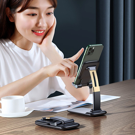 Подставка для телефона или планшета складная SeenDa E42234 черная