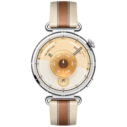 Умные часы Huawei Watch GT 6 41 мм с бело-коричневым кожаным ремешком золотистые