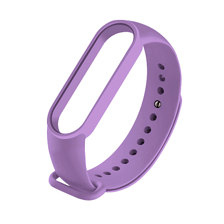 Сменный браслет для Xiaomi Mi Smart Band 5, 6 силиконовый сиреневый
