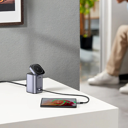 Зарядная станция 4-в-1 GaN c Magsafe, 2 х Type-C и 1 x USB (быстрая зарядка PD, QC) 100W Ugreen CD342-15076