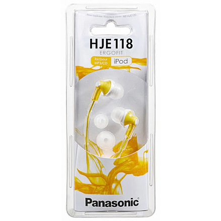Наушники Panasonic RP-HJE118 вакуумные желтые