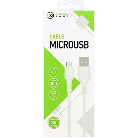 Кабель USB - MicroUSB для зарядки 1 м 2.1A Digitalpart MC-60 белый