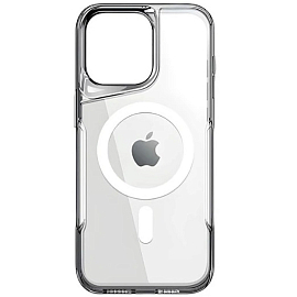 Чехол для iPhone 15 гибридный CASE Crystal Clear Magsafe прозрачно-белый