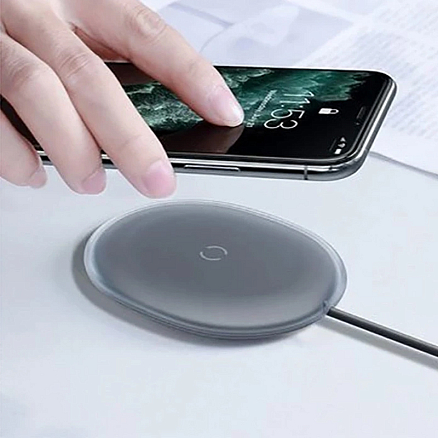 Беспроводная зарядка для телефона 15W Baseus Jelly (быстрая зарядка) черная
