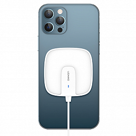 Беспроводная магнитная зарядка MagSafe для iPhone 15W Usams US-CD159 W1 белая