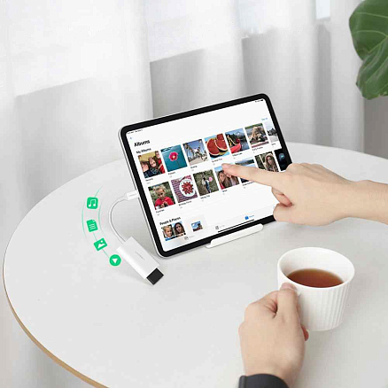 Картридер Type-C 3.2 Gen 1 для SD и MicroSD Ugreen CM265 белый