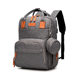 Рюкзак (сумка) Ankommling LD46 для мамы с отделением для ноутбука и USB-портом серый