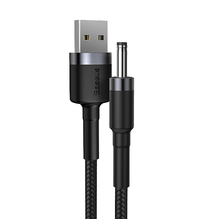 Кабель USB - DC jack 3,5 мм (как толстый разъем Nokia) для зарядки длина 1 м 2A Baseus Cafule черно-серый
