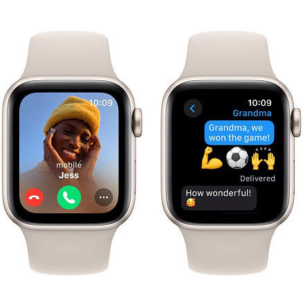 Умные часы Apple Watch SE 2 GPS 2024 40 мм с силиконовым ремешком сияющая звезда